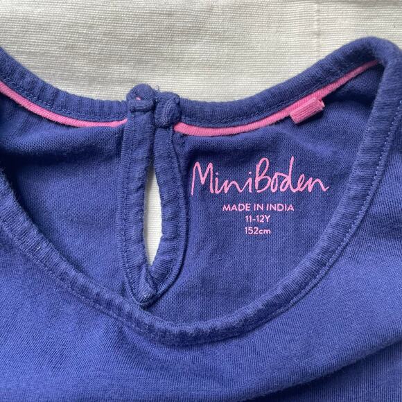 Mini Boden Colorful Zebra Appliqué Dress Size 11-12Y Girls Youth Cotton - Picture 6 of 6